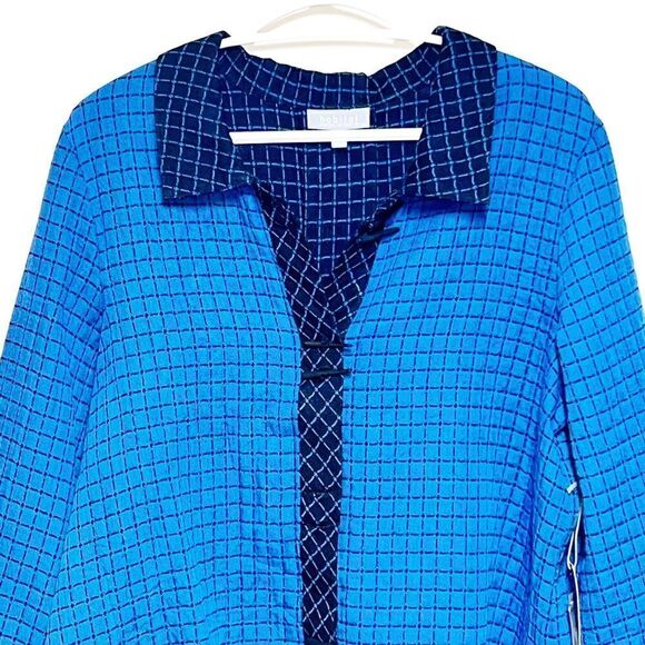 NWT Habitat 73737 Chopstick Button Cotton Pucker Window Pane Tunic Sz M/L - Picture 3 of 10